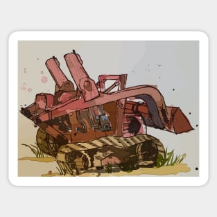 Bucyrus Erie TD9 Dozer shovel Illustration Sticker